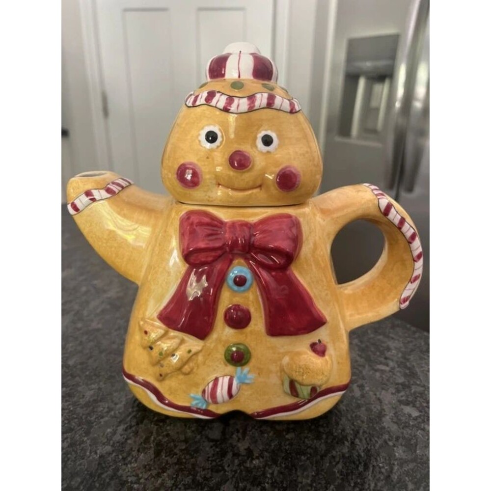 Vintage Laurie Gates Gingerbread Man Teapot-Exclusive for Elder-Berman Stores
